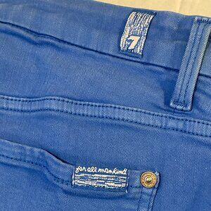 7 For All Mankind Skinny Jeans Color Bright Blue Size 30